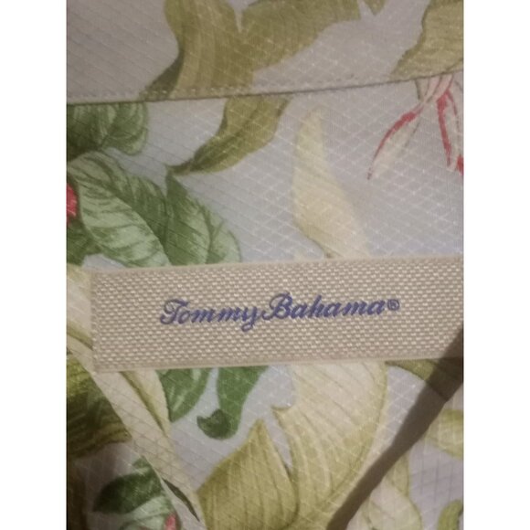 Tommy Bahama Silk Shirt Men's 3XB Big Blue Green Floral SS Beach Relax Button Up - Picture 10 of 13